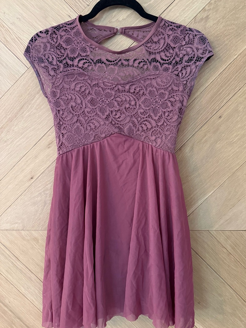 Weissman Mauve Lace Bodice Chiffon Dance Dress
